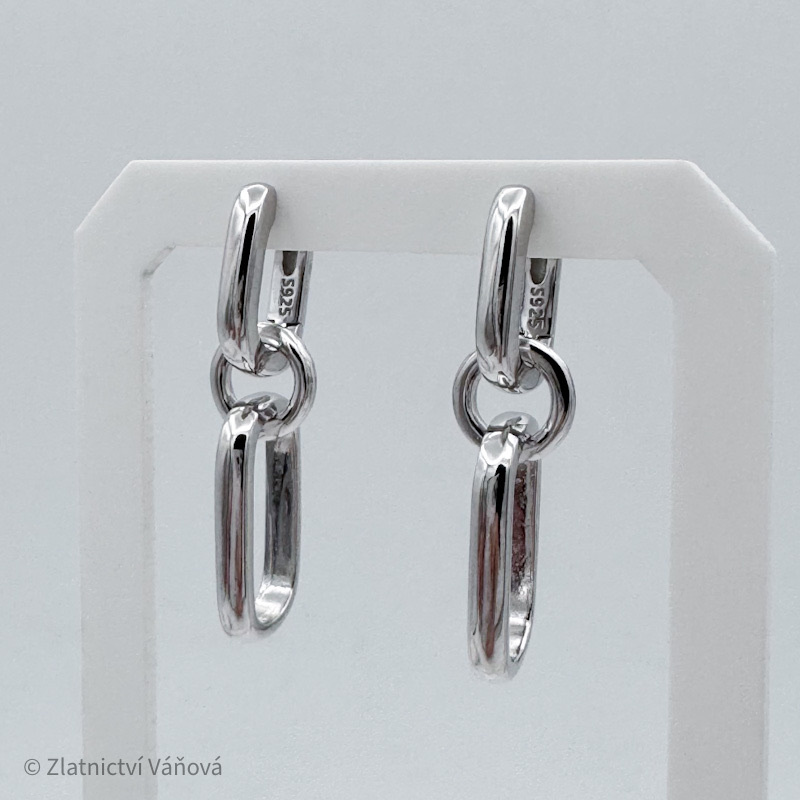 Stříbrné visací náušnice